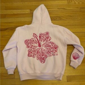 Pink Palm Puff Hoodie